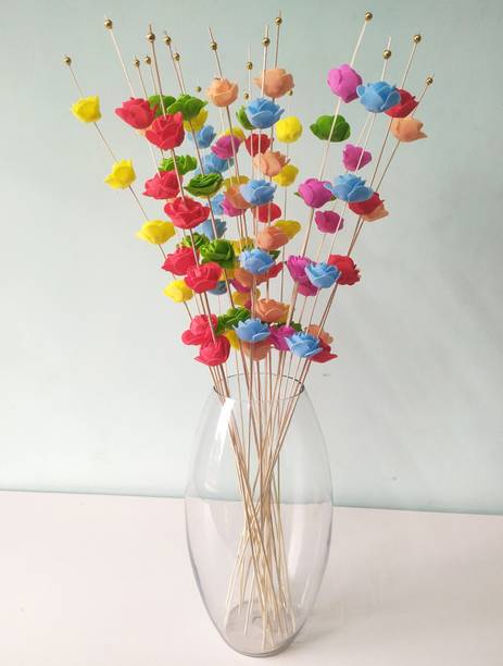 PUPRIWALL Flower Bunch for Home, Tabletop & Wedding Décor Multicolor Rose, Tulips Artificial Flower