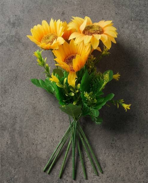 Grvtr Brown, Gold, Yellow, Green Sunflower Artificial Flower