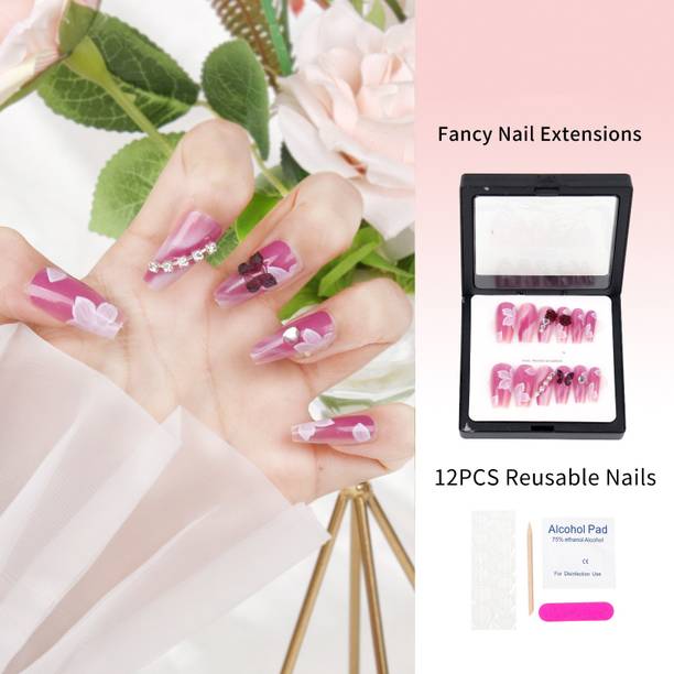 Syco Style Handmade 12 pcs Press on nails Fake nails for girls best nail extension Purple