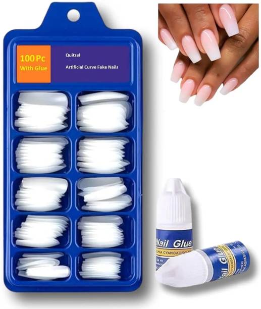 sheny soft Nail Extension Full Cover Tips Set (0–9 Sizes) Lightweight & Durable Fake Nails white