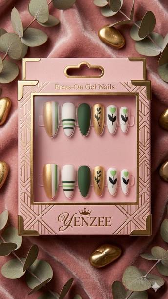 YENZEE Green Artificial Fake Nail Press On Nail Extension With Glue GREEN
