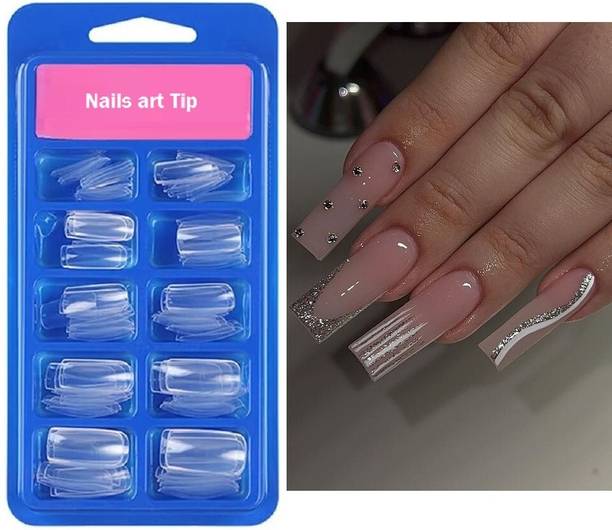 AMOSFIA Best Nail Art Mold Fake Nails Extension Transparent Transparent