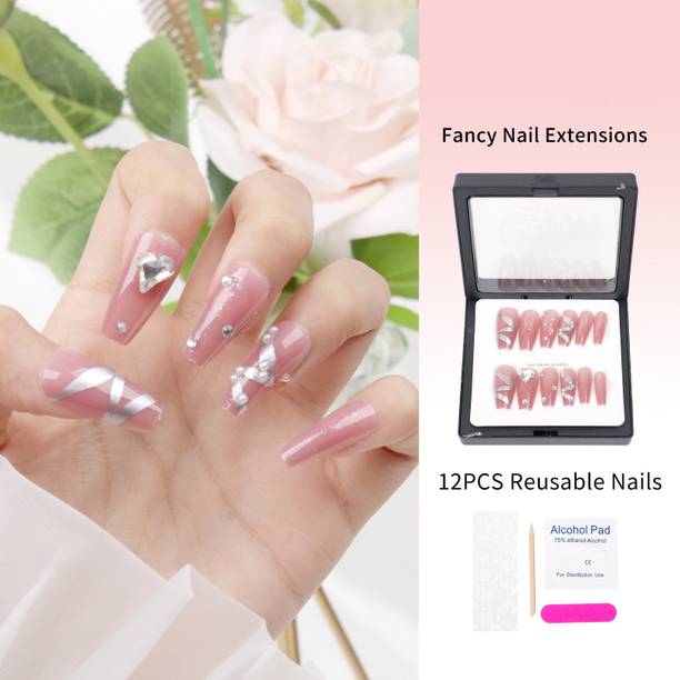 Syco Style Handmade 12 pcs Press on nails Fake nails for girls best nail extension Peach