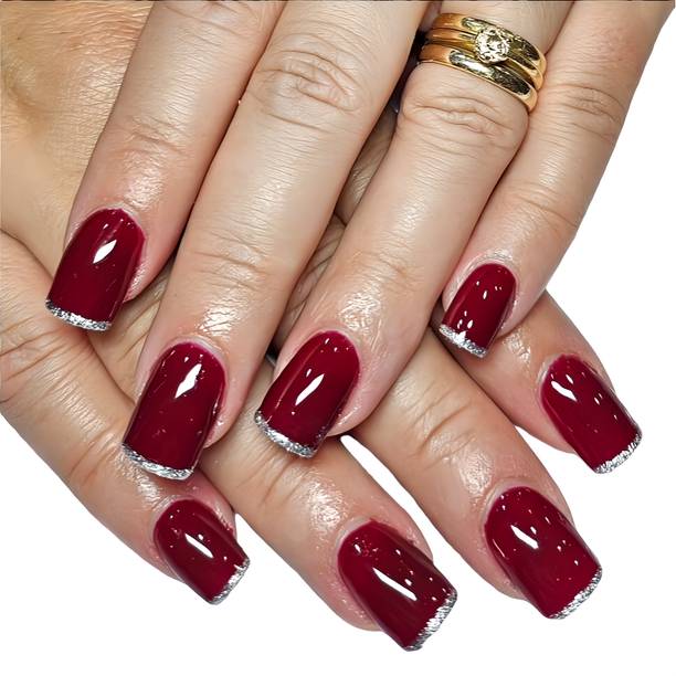 VGroot 20 Pc fake artificial designer nails extension press on nails bridal for wedding red