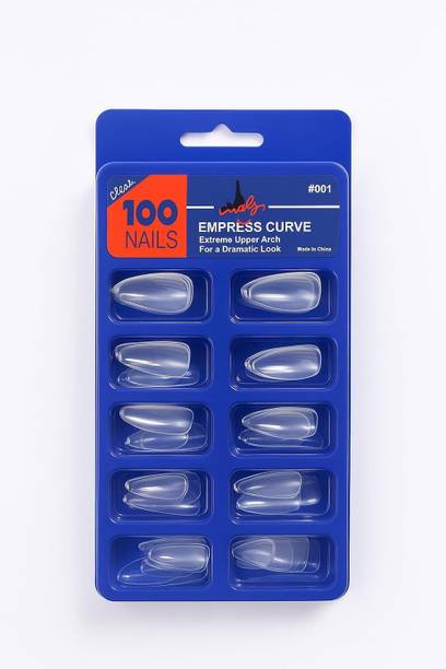 ECILAK Full Cover Artificial Nails Set , Acrylic Nails Set, Nail Extension + Nail Glue WHITE