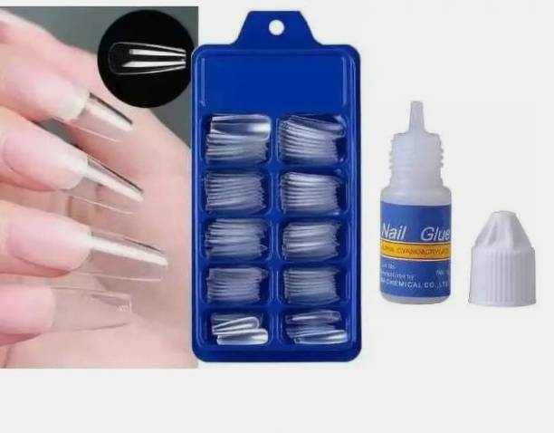 zukrave OG Artificial Nail Tips | Full Cover False Nails for Nail Extension Transparent