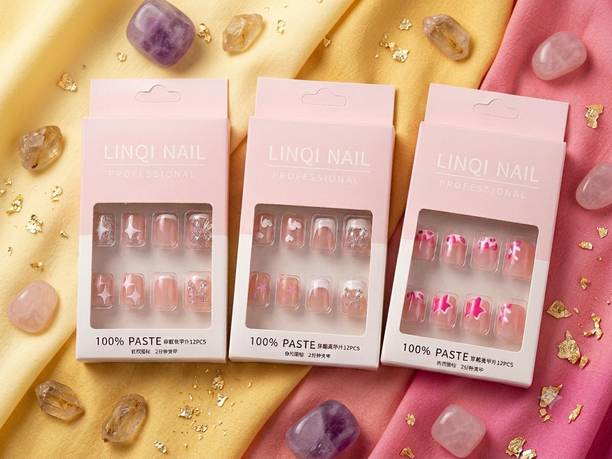 SRJS artificial nails 24 pcs nails extension for women multicolour multicolour