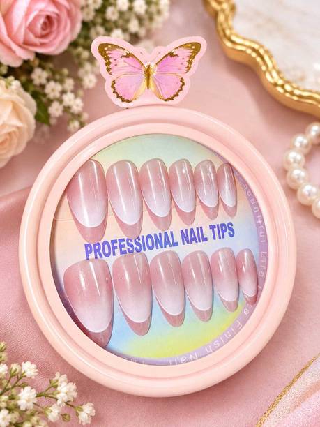 CATCHY Nail art/ artificial nails/Press on nails/nail extension/CAT EYE WHITE PINK OMBRE FRENCH