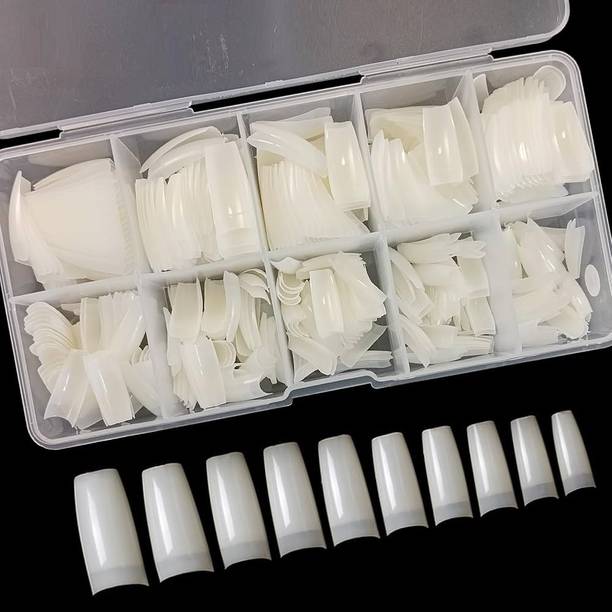 Gabbu Artificial False nail extension Ready to use No Damage nails/ off white