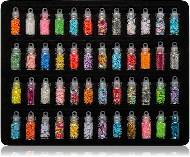 Red Ballons Glitter Powder Manicure Set of Nail Stickers, Nail Art Tool for Nail Decoration