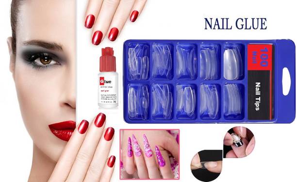 Herrlich False Nail Tips For Gel Nails Extension French Fake Nail Tips TRANSPARENT