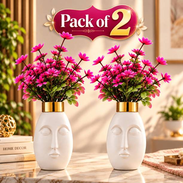 Hitshalow Decorative Flower Vase with Artificial Plant  with Pot