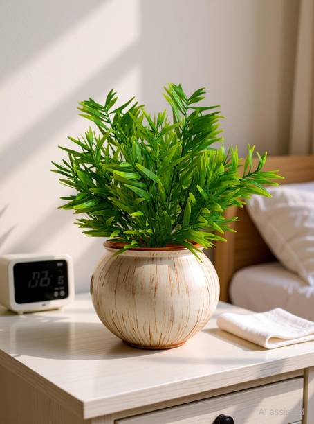 fancymart mini bamboo leaves bunch pack of 2 without pot for home decor Artificial Plant