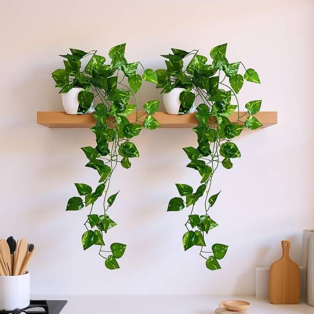 HomsyDecor Green Dried Twigs Artificial Flower  with Pot