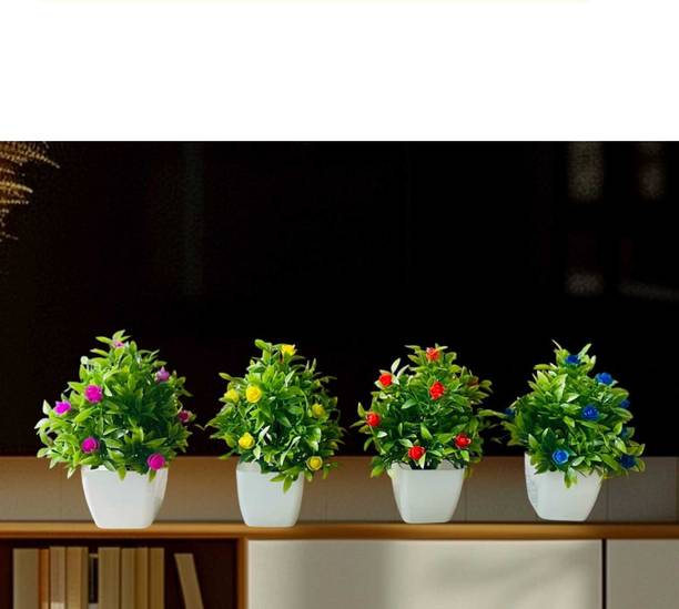 RAKANO Artificial Plants Small Indoor PottedSmal Plants for Home Decor Bathroom Office बोनसाई जंगली नकली पौधा पॉट के साथ
