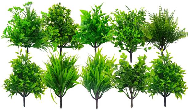 Dekorly Artificial Grass Plant Bushes Decor Faux Greenery Shrubs for Outdoor and Indoor Wild Artificial Plant