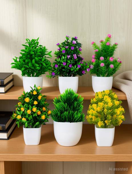 DODECROO Mini Artificial plant with pot for home décor office decoration | Faux plant Bonsai Artificial Plant  with Pot