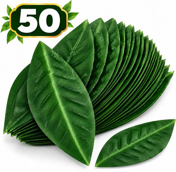 Akp 50 Pcs Artificial Mango Leaves for Toran, Garland, Pooja, Diwali & Home Decor Artificial Plant