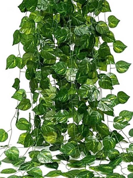 Laddu Gopal Artificial Garland Money Plant Creeper Wall Hanging (Length 6.5 Feet Pack of 2 Artificial Plant