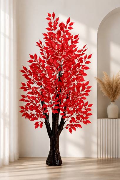 Ryme 4Ft Red Ficus Artificial Plant With Pot Artificial Plant