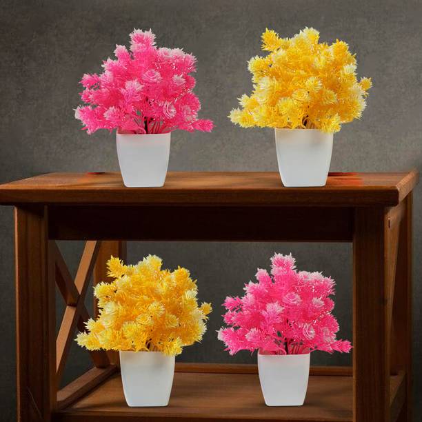 CRYSTU Artificial Bonsoi plant for dinning table, bedroom (PACK OF 2) Bonsai Wild Artificial Plant  with Pot