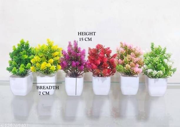OCEANRETAILER artificial plant bunch, indoor plant, home decor plant, office Artificial Plant  with Pot