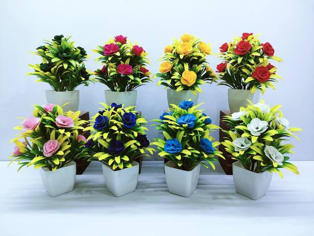 ADIRSA home decoration,office decor,Artificial Flower Bonsai Wild Artificial Plant  with Pot