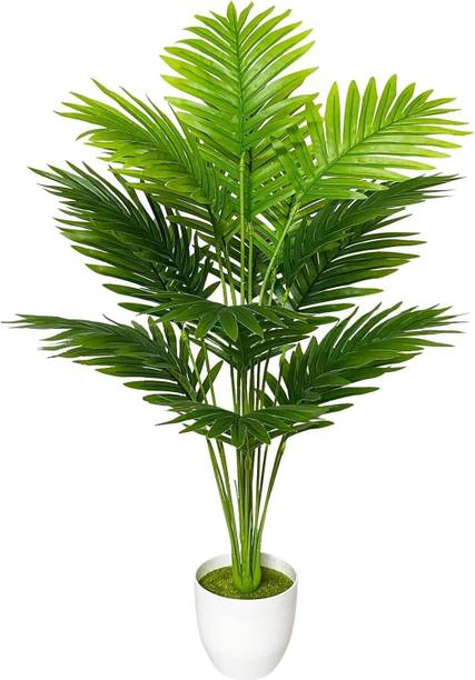 De Gardenia Artificial Areca Palm Plant with White Pot – 75 cm Artificial Plant  with Pot