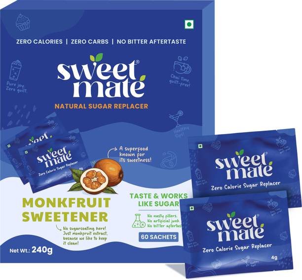 Sweetmate Monk Fruit Sachets 1:1 Sugar Substitute | Zero Calorie | Keto & Diabetic Sweetener