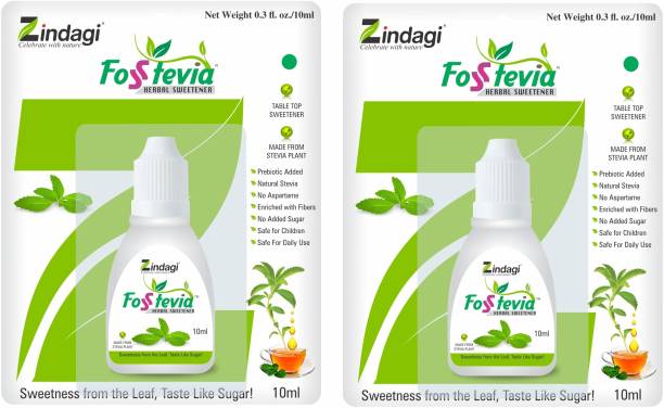 Zindagi Stevia Liquid Drops(FosStevia)|100% Natural SugarFree|Tabletopner Sweetener Sweetener