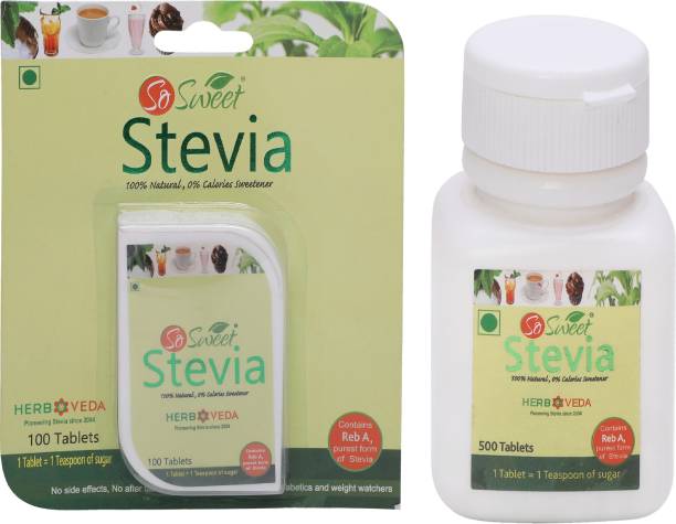 SO SWEET Stevia 500 Tablets & 100 Tablets Sugar-Free 100% Natural Zero Calorie Sweetener
