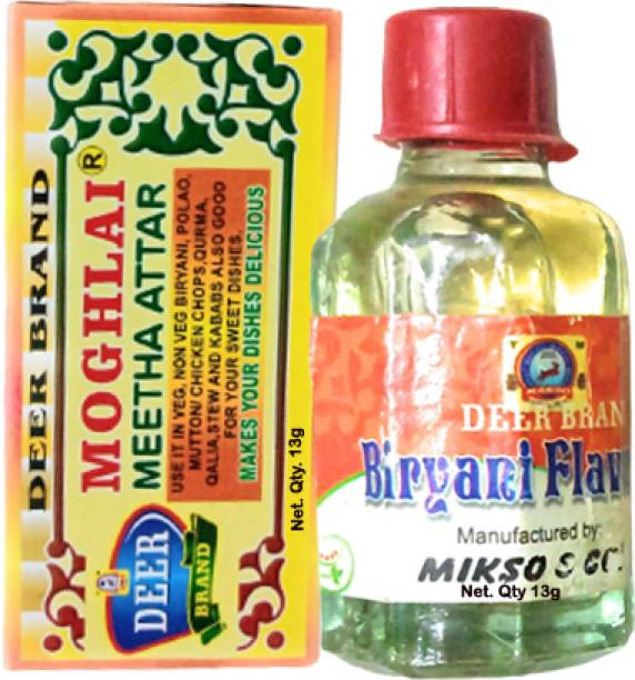 DEER BRAND Combo Pack of Mughlai Meetha Attar 13g + Biryani Flavour Attar 13g Floral Attar