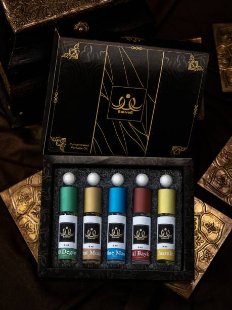 Noorson Silver Combo Non-Alcoholic Premium Quality Attar Perfume (05 x 06Ml :Pack of 05) Floral Attar