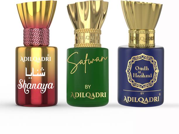 Adilqadri Shanaya, Safwan, Oudh Al Hashmi Attar combo Unisex Non-Alcoholic Pack of 3 Floral Attar