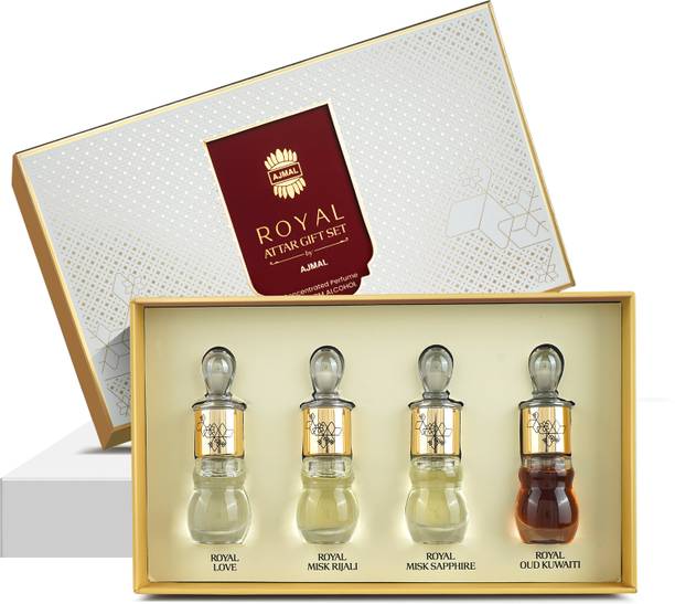 Ajmal Non Alcoholic, Premium Quality, Long Lasting Attar Gift Set for Men & Women Floral Attar