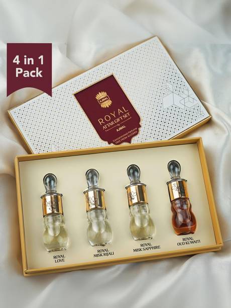 Ajmal Non Alcoholic, Premium Quality, Long Lasting Attar Gift Set for Men & Women Floral Attar