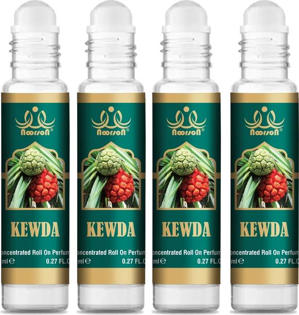 Noorson Kewds Attar Perfume for Unisex Natural Long Lasting 8 ML Each PACK OF 4 Floral Attar