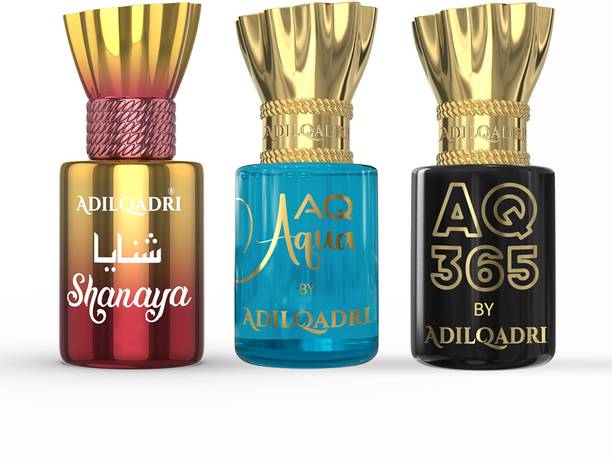 Adilqadri Shanaya,AQ Aqua & AQ 365 Attar combo Unisex Non-Alcoholic Pack of 3 Floral Attar Floral Attar