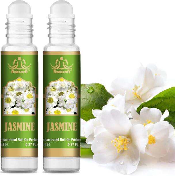 Noorson Jasmine Attar Perfume for Unisex Natural Long Lasting 8 ML Each PACK OF 2 Floral Attar