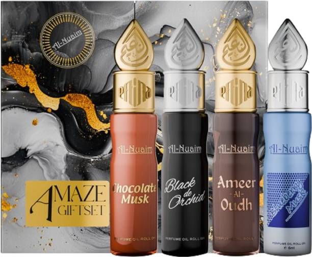 Al-Nuaim Amaze 4 Attar Gift Set For Men & Women (4 X 6ml) Floral Attar