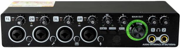Digimore D-900 4-Channel 24-bit USB Audio Interface for Microphones, Guitarists, Podcasts Audio Interface