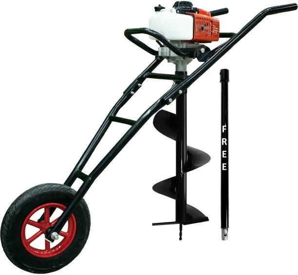 DVI 63CC TROLLEY EARTH AUGER WITH 2 STROKE ENGINE WITH 12 INCH BIT FOR DIGGING HOLE Fuel Grass Trimmer
