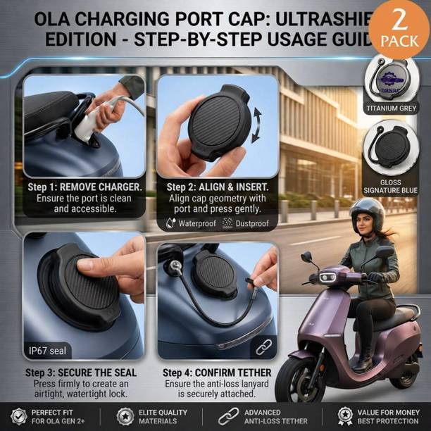 ornac Ola Charging Cap Cover Combo with Charging Holder cover for ola Combo Combo