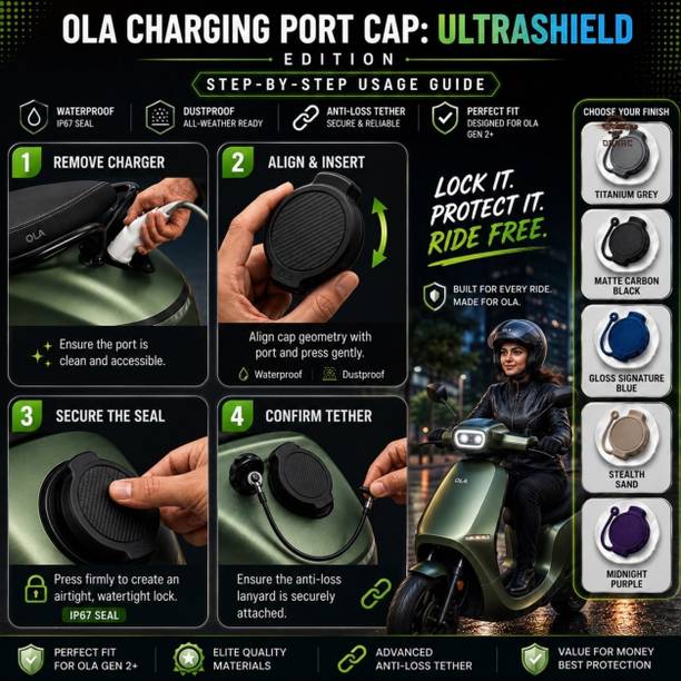 ornac Ola Charging Cap Cover Combo with Charging Holder cover for ola Combo Combo
