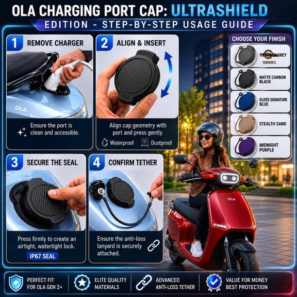 ornac 1 Ola Charging Cap Cover Combo with 1 Charging Holder cover for ola Combo Combo