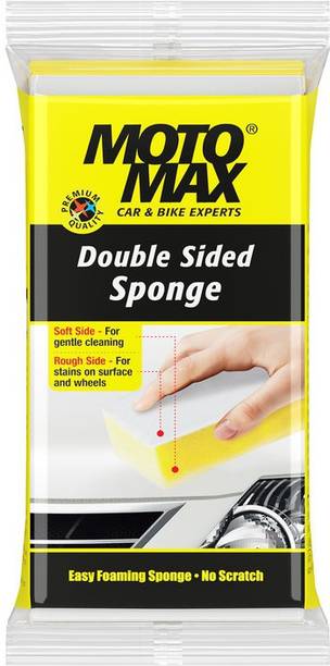 Motomax Non-Scratch Double-Sided Car, Bike, Kitchen Surfaces Cleaning Sponge Polyester Vehicle Washing  Sponge