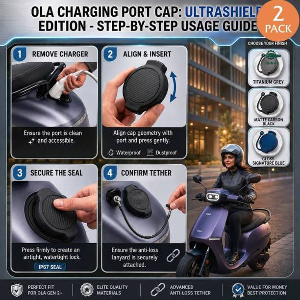 ornac Ola Charging Cap Cover Combo with Charging Holder cover for ola Combo Combo