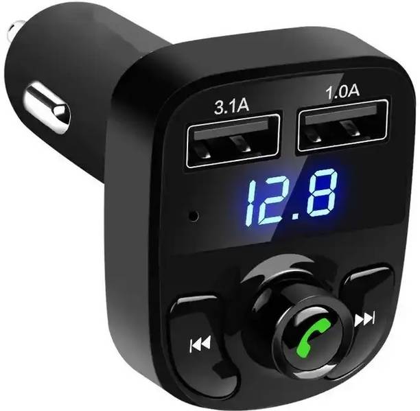TechTrave Car X8 Bluetooth Fm Transmitter Wireless 2.1 A Dual USB Port Car Laptop Charger