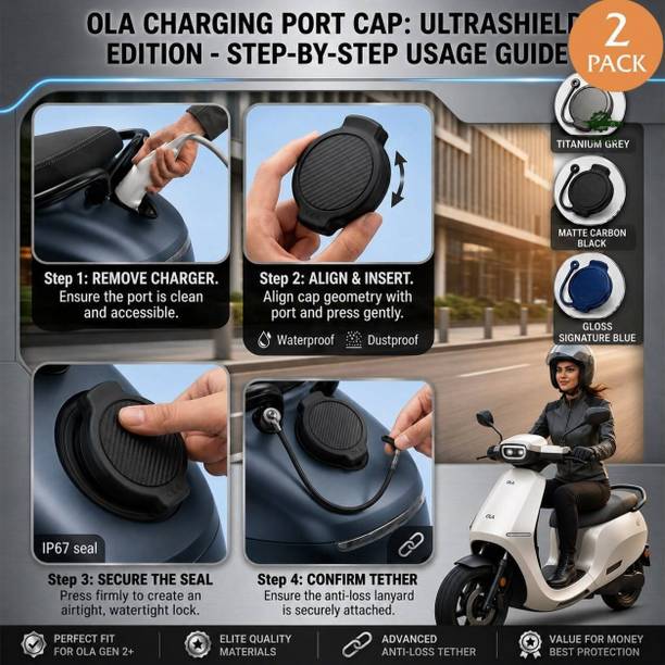 ornac Ola Charging Cap Cover Combo with Charging Holder cover for ola Combo Combo