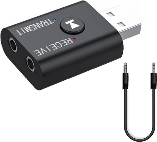 TIZOQ v5.0 Car Bluetooth Device with Audio Receiver, Transmitter, 3.5mm Connector, Adapter Dongle